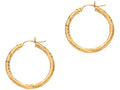 Finejewelers 14 Kt Yellow Gold 3x25mm Bright Cut Round Tube Hoop Earring