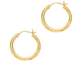 Finejewelers 14 Kt Yellow Gold 3x25mm Bright Cut Round Tube Design Hoop Earring