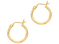Finejewelers 14 Kt Yellow Gold 2x15mm Bright Cut Round Tube Design Hoop Earring