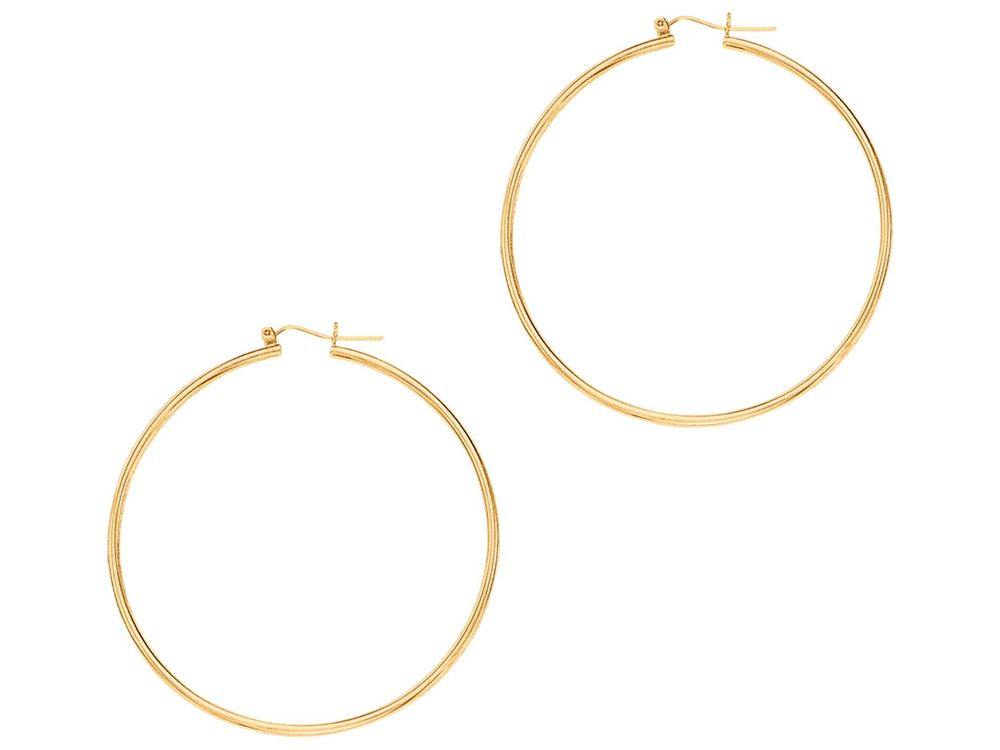 Finejewelers 14 Kt Yellow Gold 1.5x45mm Round Tube Hoop Fancy Earring