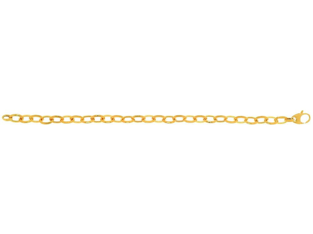 Finejewelers 14 Kt Yellow Gold 7.5 Inch Oval Link Bracelet Wit H Fancy Fish Clasp