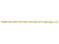Finejewelers 14 Kt Two Tone Gold 7.5 Inch 10-6mm 4 Open Loose Oval Double Open Oval Link Two Tone Fancy Brace