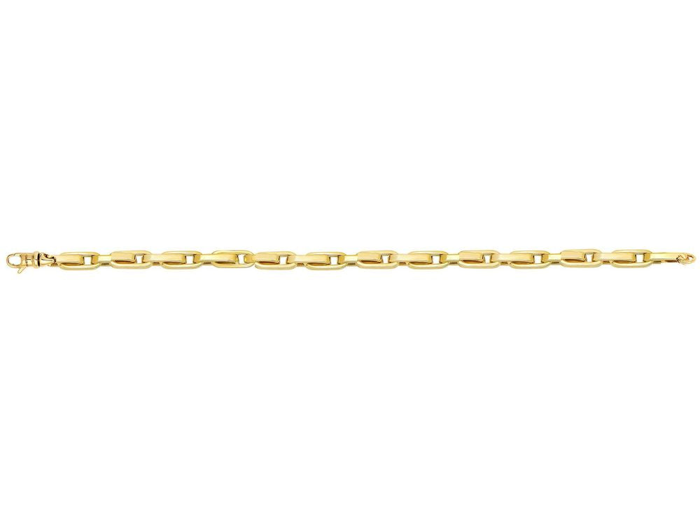 Finejewelers 14 Kt Yellow Gold 8.25 Inch Alternate Long Oval Link Bracelet With Lobster Clasp