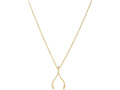 Finejewelers 14 Kt Yellow Gold 17 Inch 20x12mm Wishbone Element Charm On 1.1mm Oval Link Fancy Necklace Lobster Cl