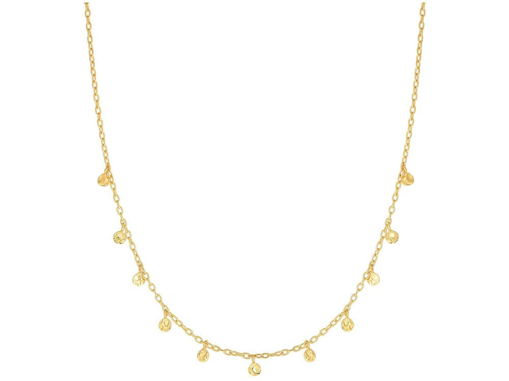 Finejewelers 14 Kt Yellow Gold 16 Inch 1.5mm Hammered Fancy Choker Necklace With Lobster Clasp