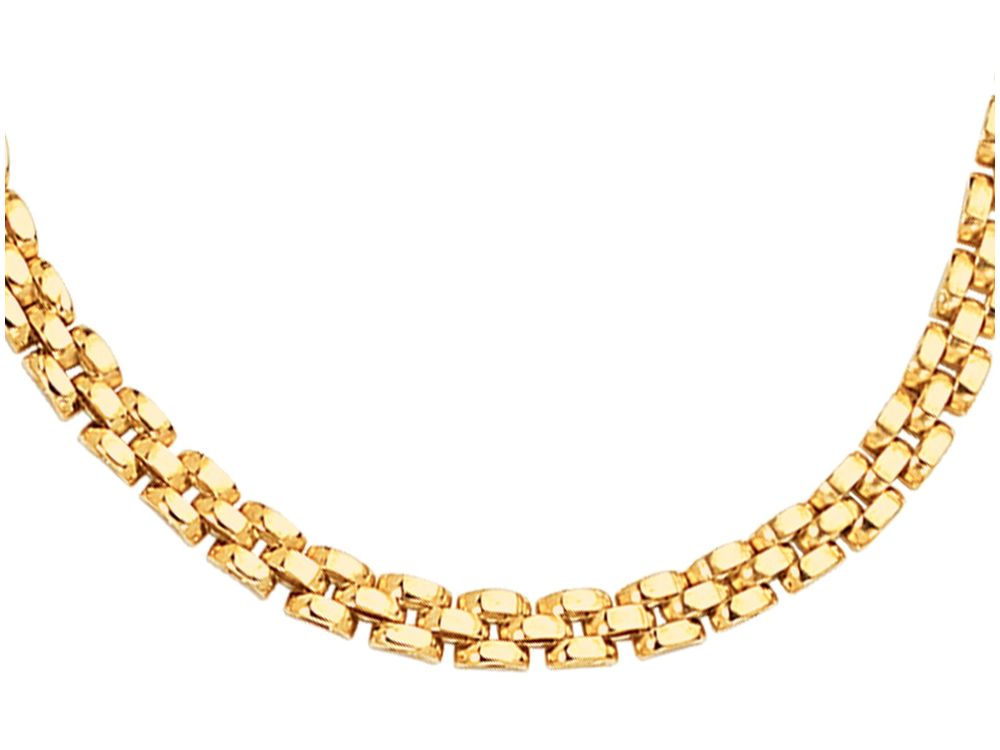 Finejewelers 14 Kt Yellow Gold 7 Inch 4.0mm 3 Row Panther Chain Link Bracelet With Box Catch Clasp