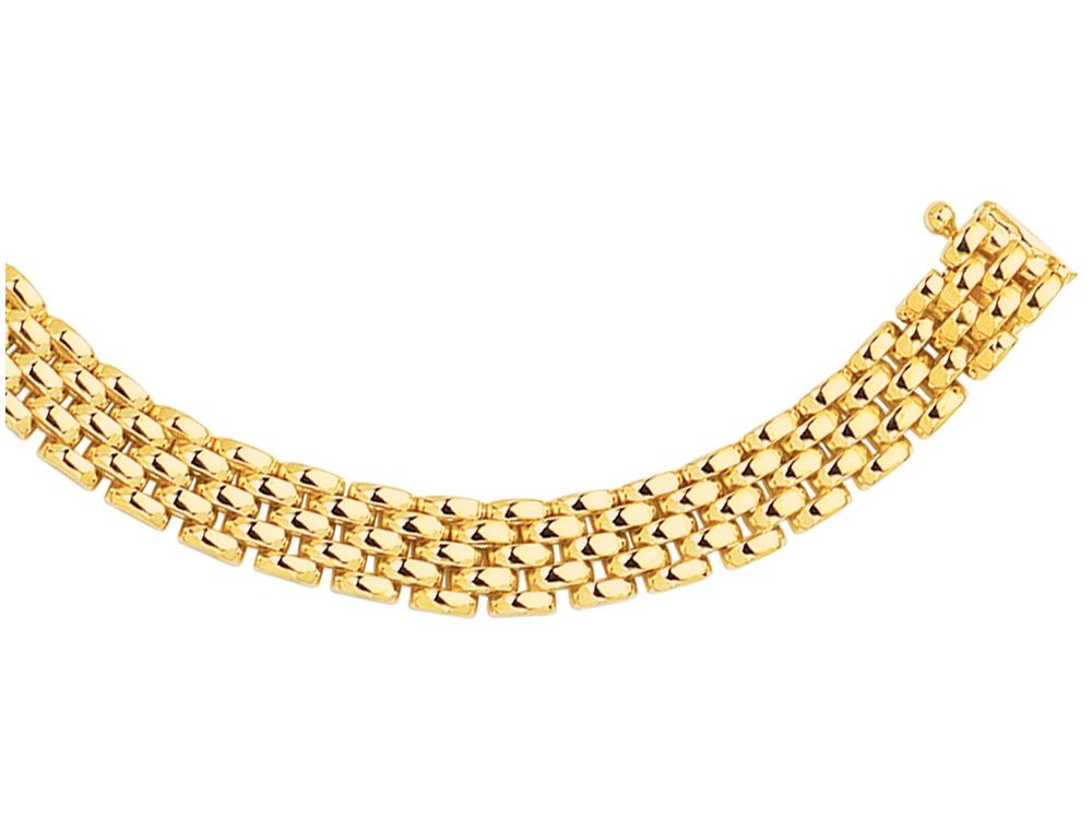 Finejewelers 14 Kt Yellow Gold 7 Inch 6.5mm 5 Row Panther Chain Link Bracelet With Box Catch Clasp