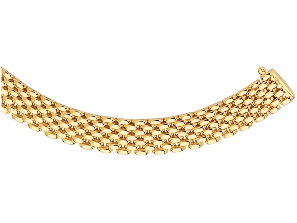 Finejewelers 14 Kt Yellow Gold 7 Inch 9mm 7 Row Panther Chain Link Bracelet With Box Catch Clasp