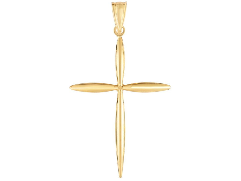 Finejewelers 14 Kt Yellow Gold Edged Fancy Cross Pendant Necklace 18 inch chain