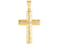 Finejewelers 14 Kt Yellow Gold Bright Cut 18x35mm Fancy C Ross Pendant Necklace 18 inch chain