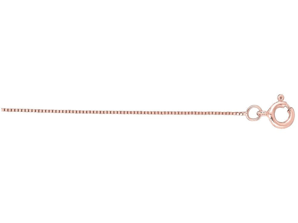 Finejewelers 14 Kt Rose Gold 16 Inch 0.45mm Classic Box Chain Necklace With Spring Ring Clasp.