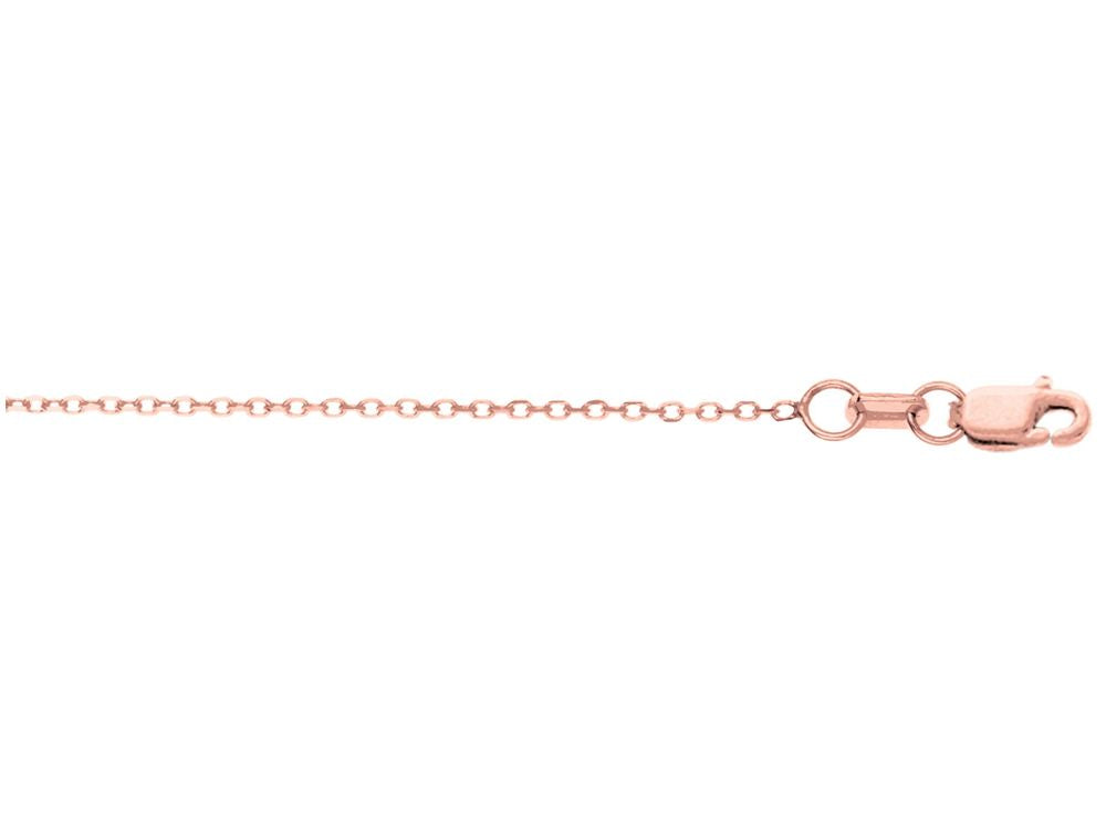 Finejewelers 14 Kt Rose Gold 16 Inch 0.8mm Bright Cut Cable Link Chain Necklace With Lobster Clasp