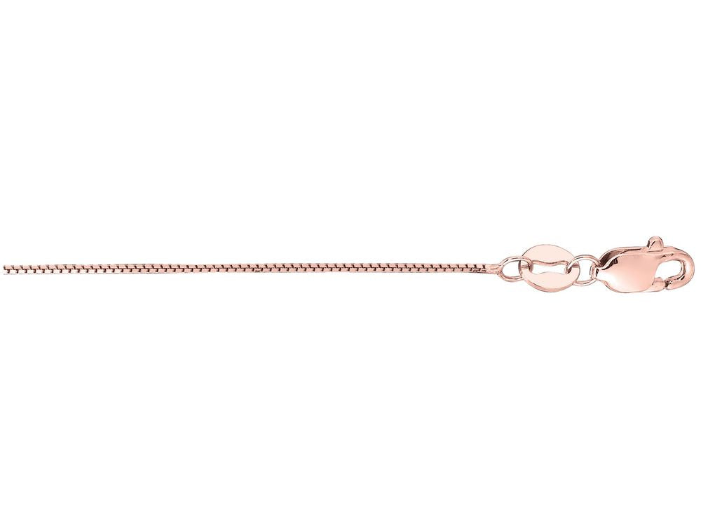 Finejewelers 14 Kt Rose Gold 18 Inch .6mm Pink Box Chain Necklace with Lobster Lock