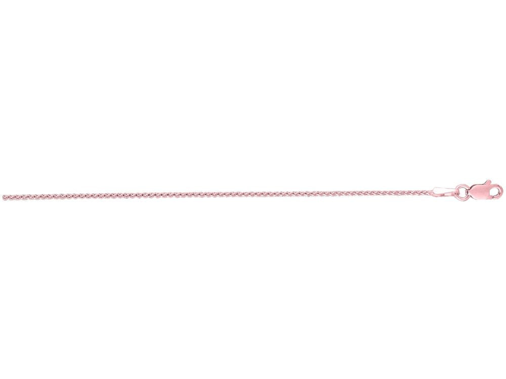 Finejewelers 14 Kt Rose Gold 16 Inch 1.0mm Bright Cut Wheat Chain Necklace With Lobster Clasp