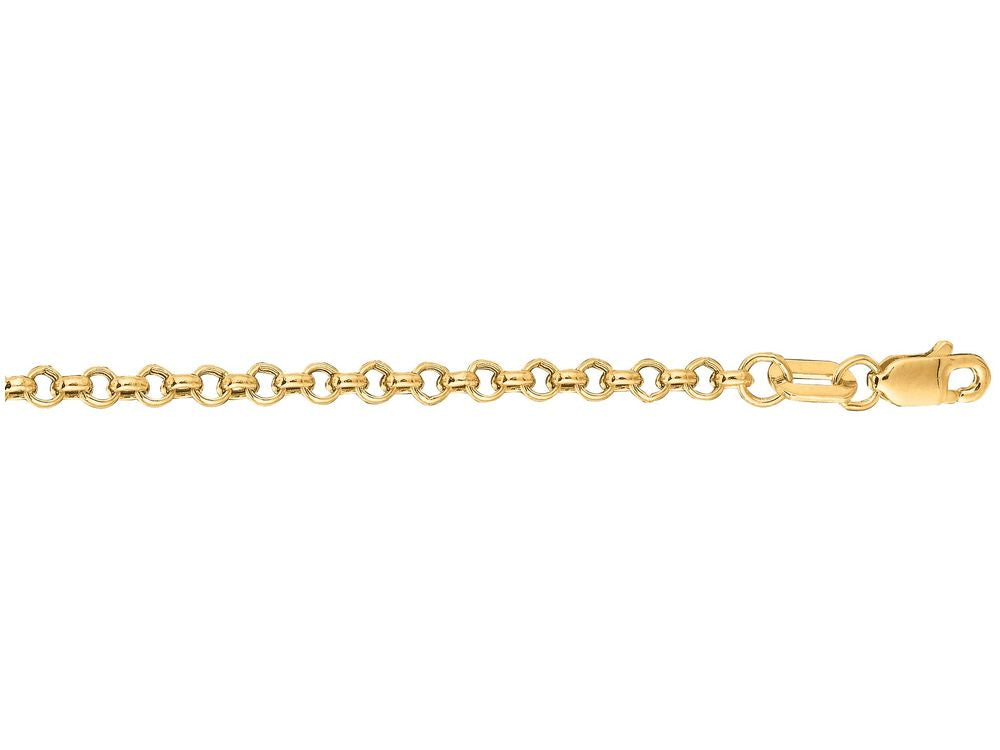 Finejewelers 14 Kt Yellow Gold 7 Inch 2.3mm Bright Cut Rolo Bracelet Chain With Lobster Clasp