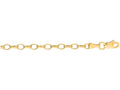 Finejewelers 14 Kt Yellow Gold 7 Inch 3.2mm Bright Cut Oval Rolo Bracelet Chain With Lobster Clasp