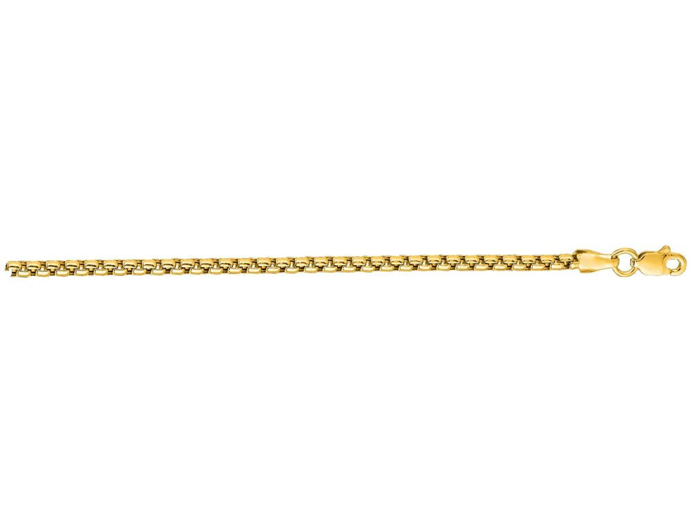 Finejewelers 14 Kt Yellow Gold 16 Inch 2.4mm Round Box Chain Necklace With Lobster Clasp