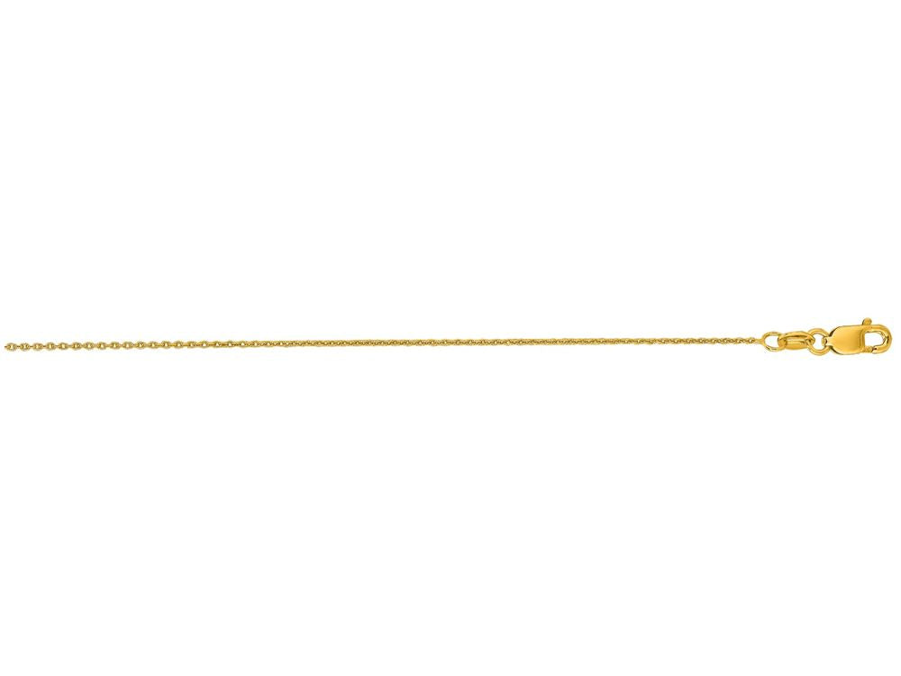 Finejewelers 14 Kt Yellow Gold 16 Inch 0.7mm Bright Cut Round Cable Link Chain Necklace Lobster Clasp