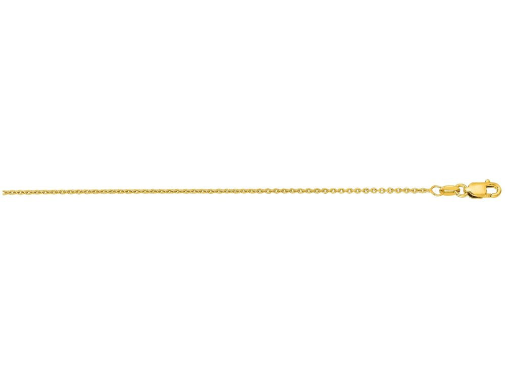 Finejewelers 14 Kt Yellow Gold 16 Inch 1.2mm Bright Cut Round Cable Link Chain Necklace Lobster Clasp