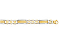 Finejewelers 14 Kt Two Tone Gold 8.50 Inch Railroad Type Men Inch S Bracelet Fancy Lobster Clasp