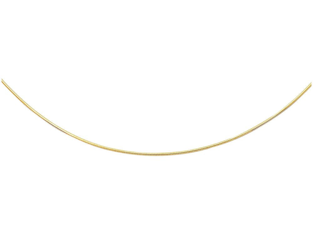 Finejewelers 14 Kt Yellow Gold 17 Inch 1.5mm Bright Cut Round Omega Necklace With Screw Off Clasp