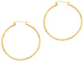 Finejewelers 14 Kt Yellow Gold 2.0x45mm Fancy Bright Cut Round Tube Hoop Earring