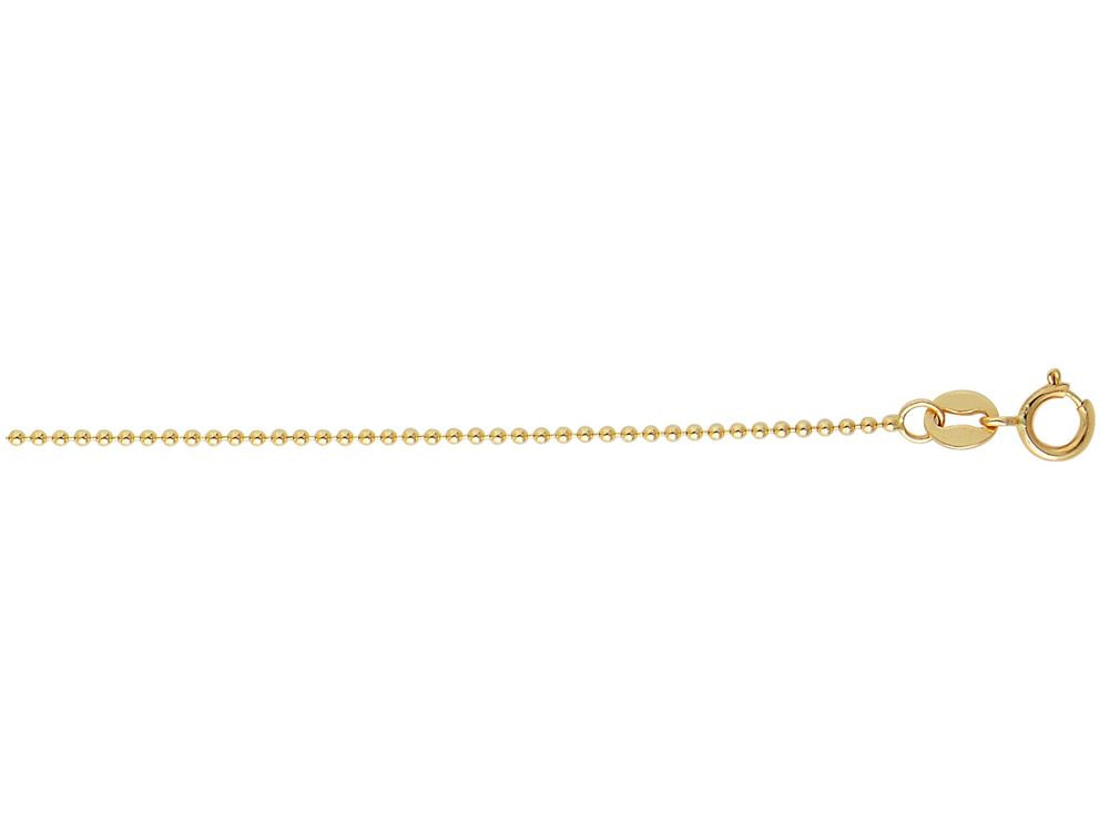 Finejewelers 14 Kt Yellow Gold 16 Inch 1.5mm Non-bright Cut Bead Chain Necklace With Lobster Clasp