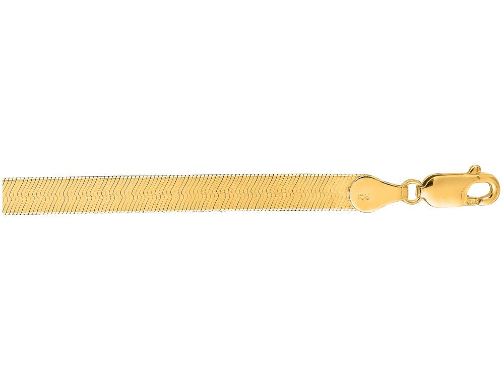 Finejewelers 14 Kt Yellow Gold 7 Inch 5.0mm Bright Cut Imperial Her Ringbone Bracelet Chain With Lobster Clasp