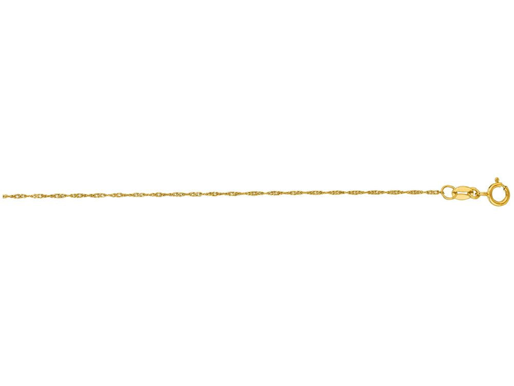 Finejewelers 14 Kt Yellow Gold 16 Inch 0.8mm Bright Cut Singapore Chain Necklace with Spring Ring Clasp