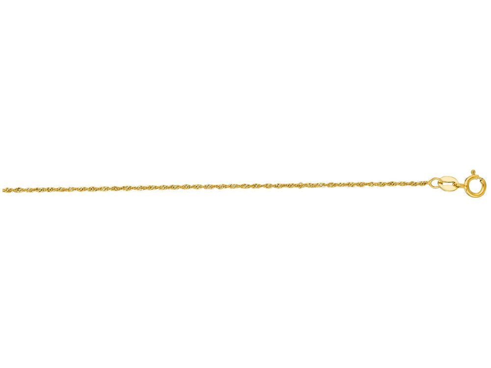 Finejewelers 14 Kt Yellow Gold 7 Inch 1.0mm Bright Cut Singapore Bracelet Chain With Spring Ring Clasp