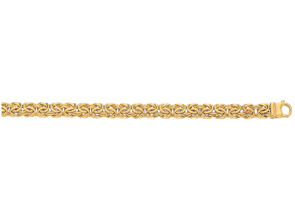 Finejewelers 14 Kt Yellow Gold 7.25 Inch 7.2mm Byzantine Fancy Bracelet With Pear Shape Clasp