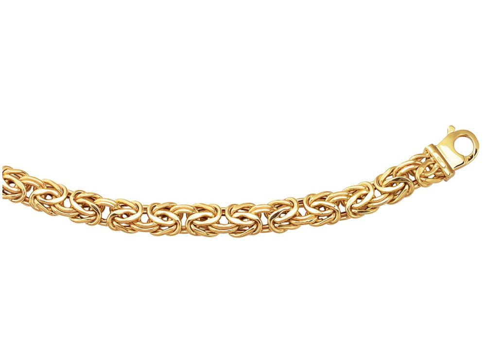 Finejewelers 14 Kt Yellow Gold 7.25 Inch 7.2mm Byzantine Fancy Braceletwith Pear Shape Clasp