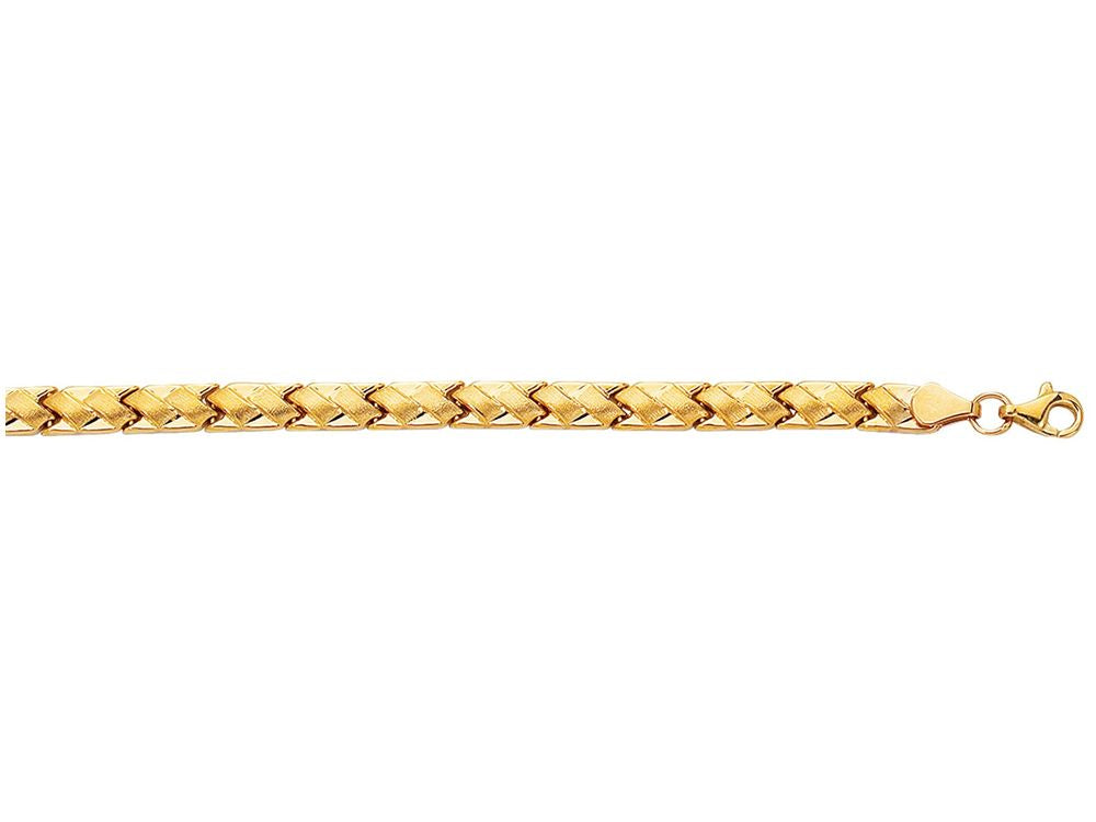 Finejewelers 14 Kt Yellow Gold 7.25 Inch Textured Weaved Fancy Bracelet With Pear Shape Clasp