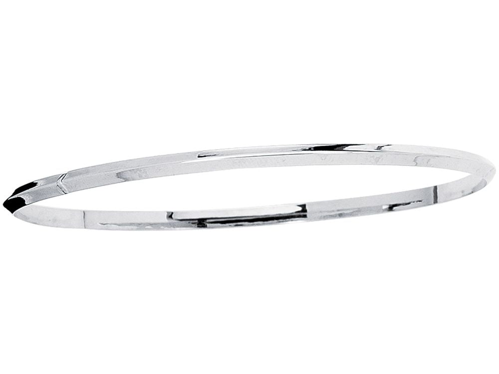 Finejewelers 14 Kt White Gold 8 Inch 2.75mm Round Stackable Bangle