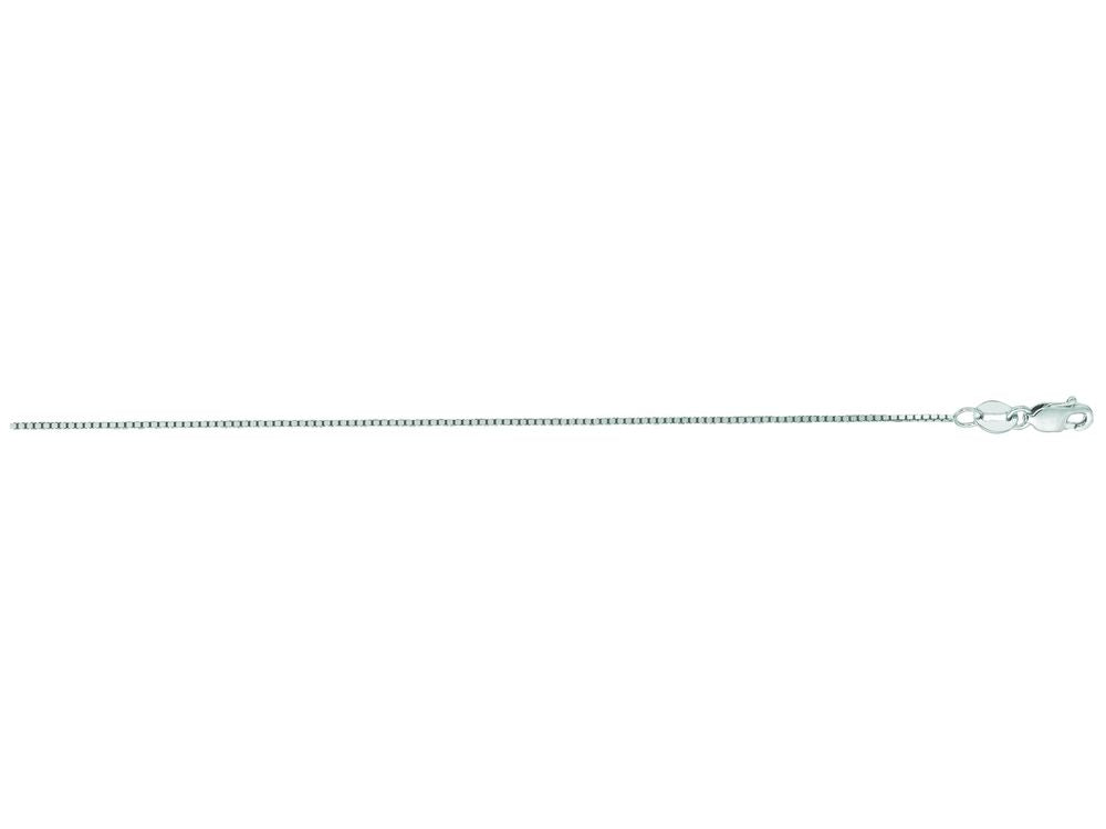 Finejewelers 14 Kt White Gold 16 Inch 0.7mm Classic Box Chain Necklace With Lobster Clasp