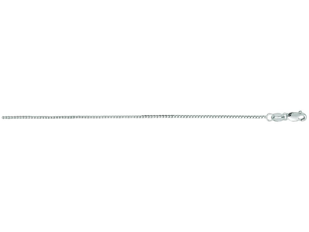 Finejewelers 14 Kt White Gold 16 Inch 0.8mm Classic Box Chain Necklace With Lobster Clasp