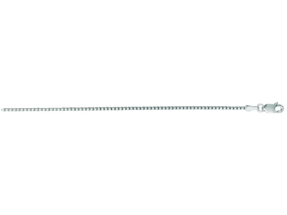 Finejewelers 14 Kt White Gold 16 Inch 1.1mm Classic Box Chain Necklace With Lobster Clasp