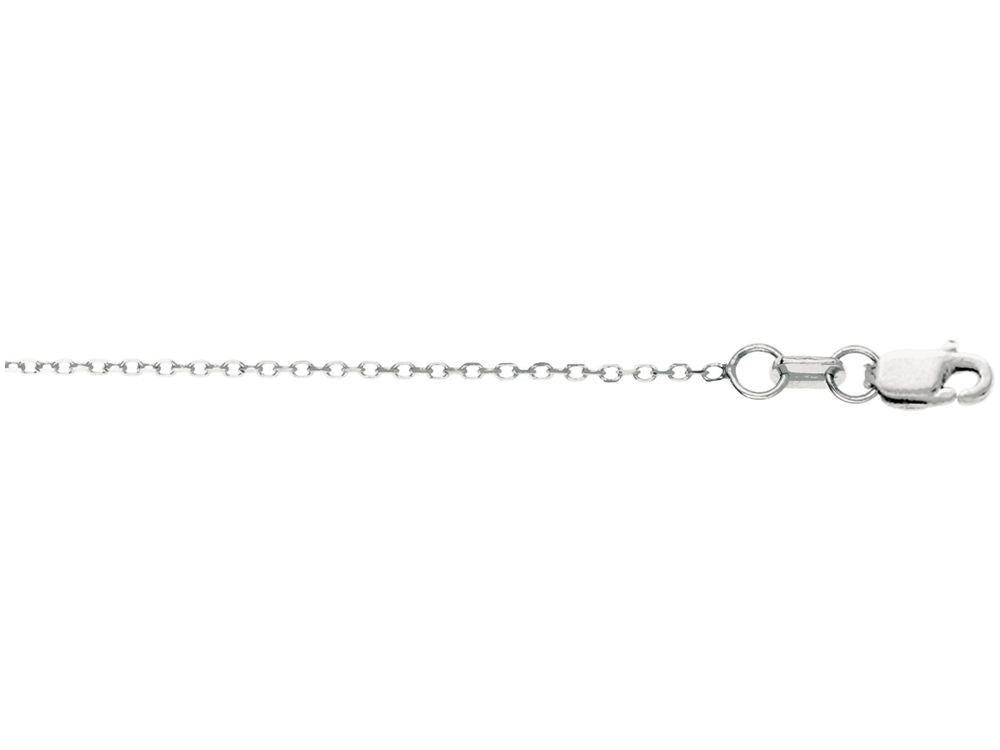 Finejewelers 14 Kt White Gold 16 Inch 0.8mm Bright Cut Cable Link Chain Necklace With Lobster Clasp