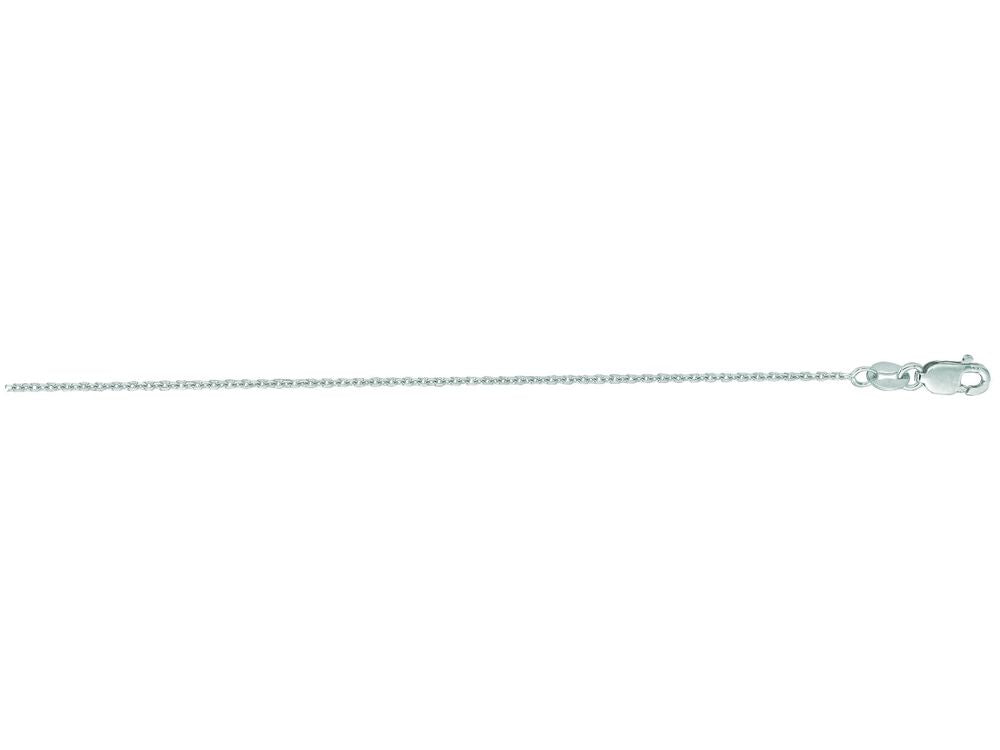 Finejewelers 14 Kt White Gold 13 Inch 1.1mm Bright Cut Cable Link Chain Necklace With Spring Ring Clasp