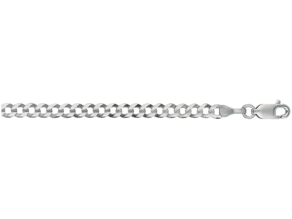 Finejewelers 14 Kt White Gold 7 Inch 3.6mm Bright Cut Comfort Curb Bracelet Chain With Lobster Clasp