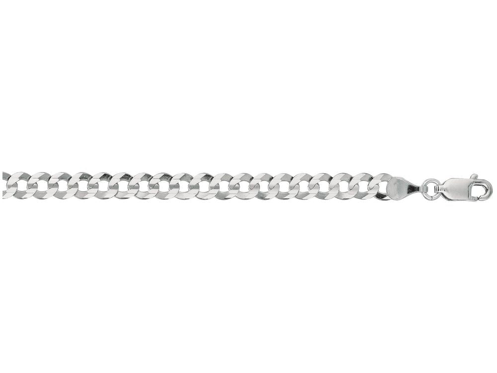 Finejewelers 14 Kt White Gold 8 Inch 4.7mm Bright Cut Comfort Curb Bracelet Chain With Lobster Clasp