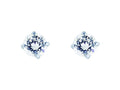 Finejewelers 14 Kt White Gold 4.0mm Round Faceted Cubic Zirconia Stud Earring