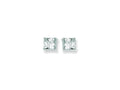 Finejewelers 14 Kt White Gold 6.0mm Square Faceted Cubic Zirconia Stud Earring