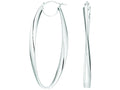Finejewelers 14 Kt White Gold Long Oval Freeform Hoop Earring