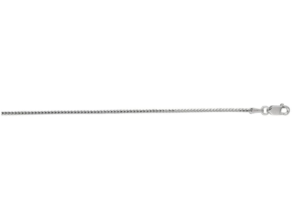 Finejewelers 14 Kt White Gold 16 Inch 1.2mm Bright Cut Franco Chain Necklace With Lobster Clasp