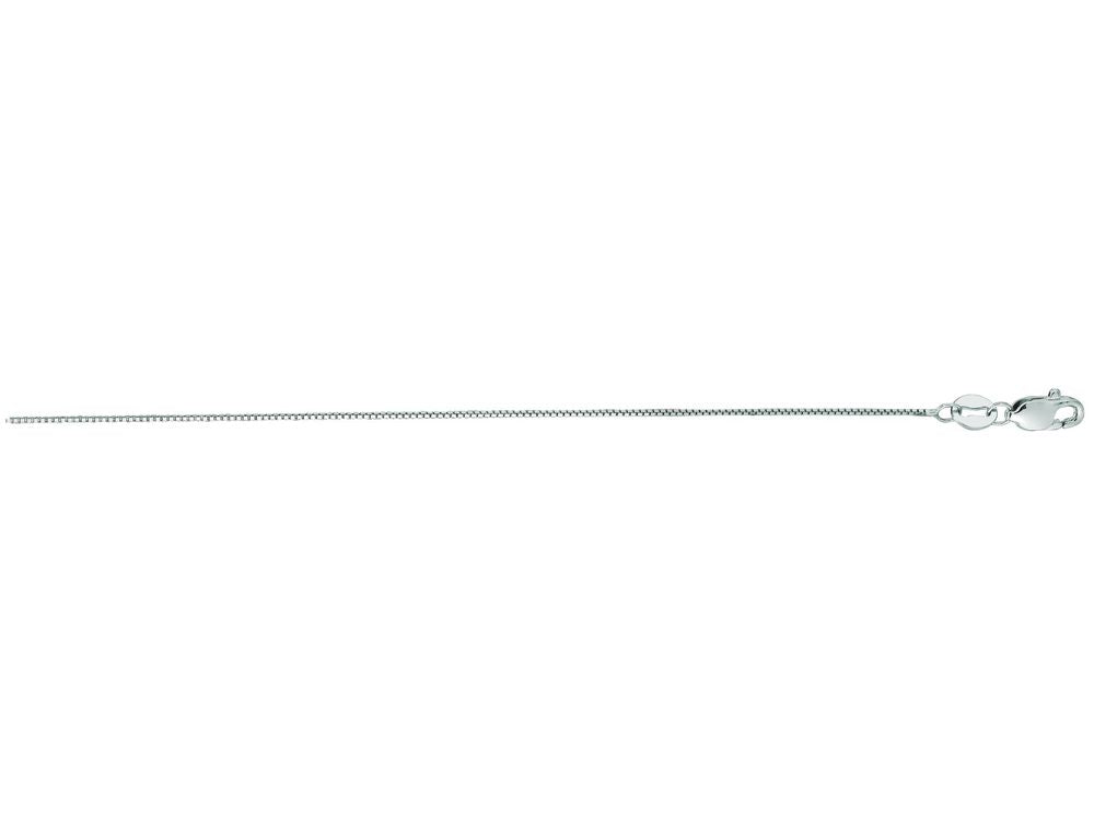 Finejewelers 14 Kt White Gold 16 Inch 0.6mm Classic Box Chain Necklace With Lobster Clasp