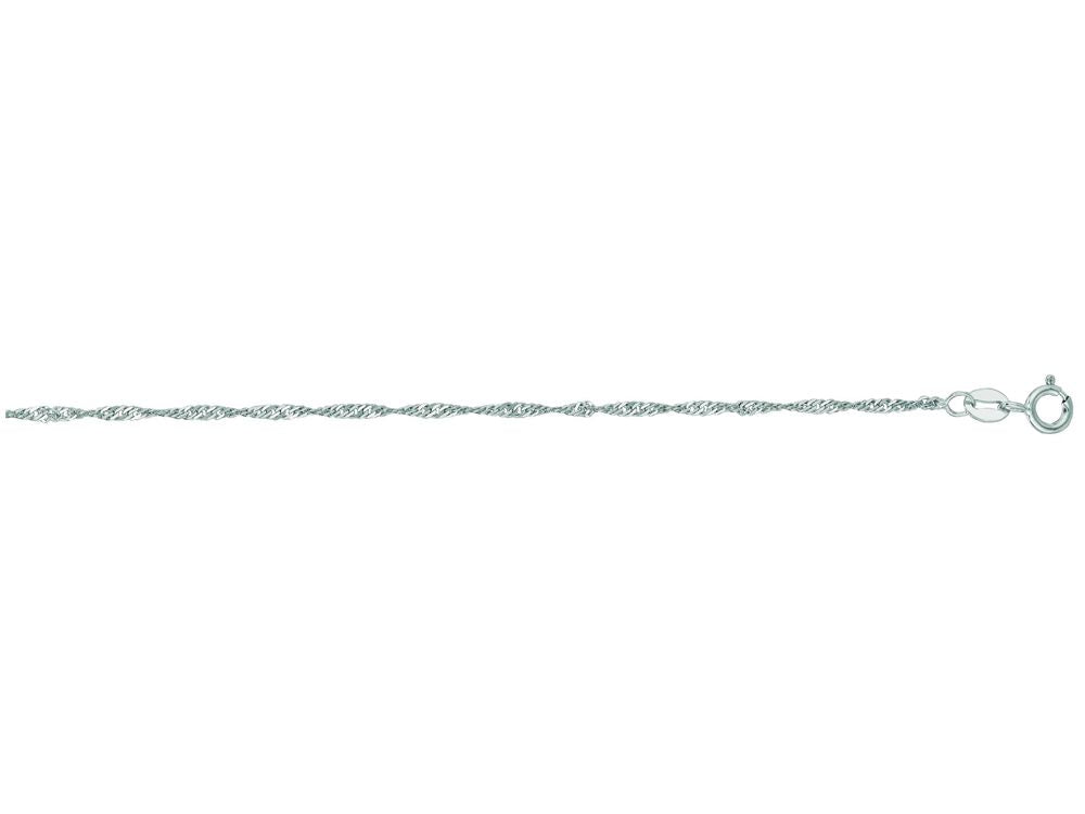 Finejewelers 14 Kt White Gold 16 Inch 1.5mm Classic Singapore Chain Necklace W Ith Lobster Clasp