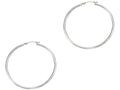 Finejewelers 14 Kt White Gold 2x40mm Round Tube Hoop Earring