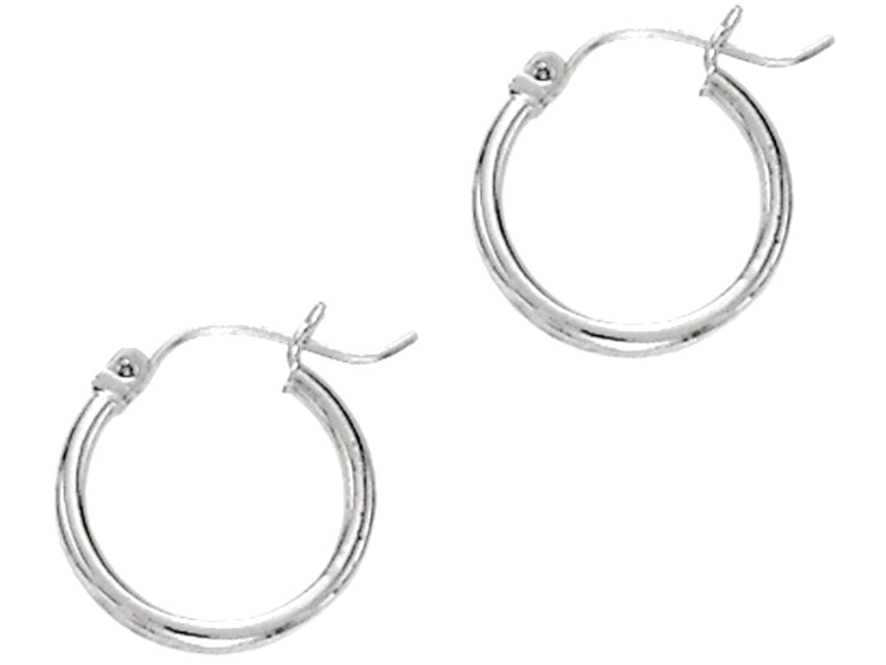 Finejewelers 14 Kt White Gold 2x20mm Super Lite Tube Earring
