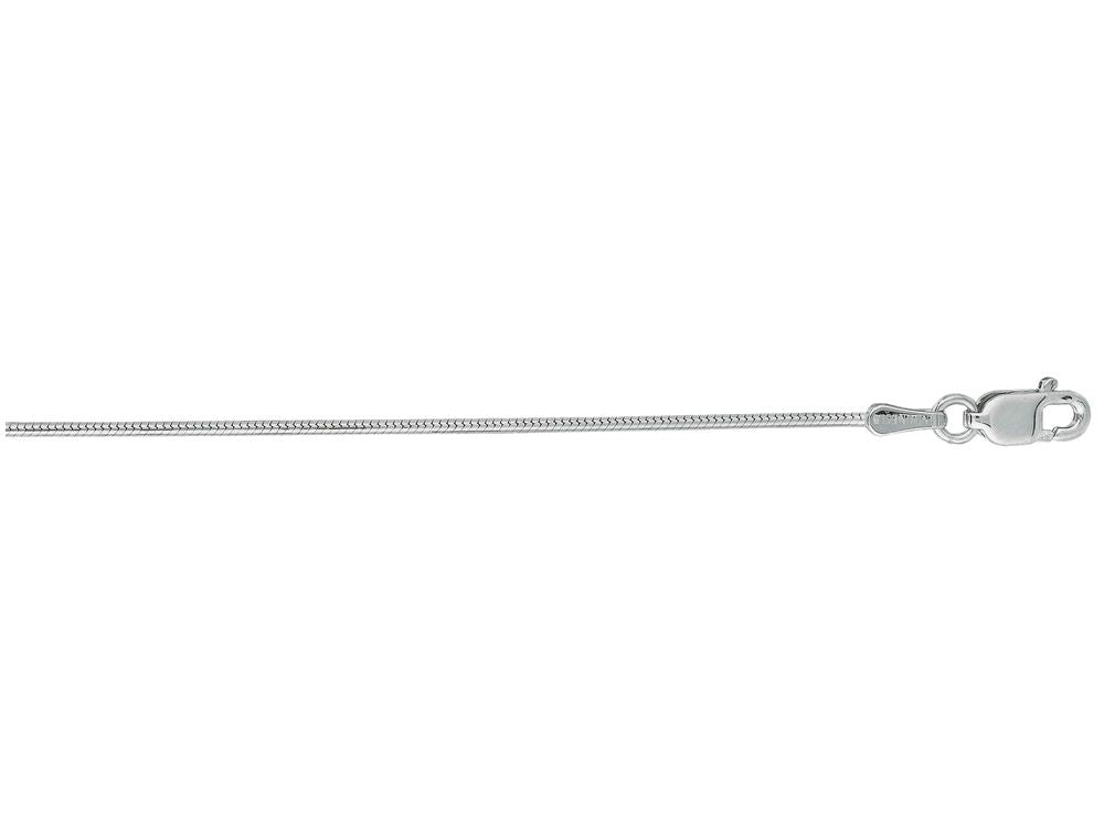 Finejewelers 14 Kt White Gold 16 Inch 0.9mm Bright Cut Round Snake Chain Necklace With Lobster Clasp